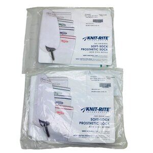 2 Pack Knit-Rite Soft-Sock Prosthetic Sock 3-Ply Hole 1SP3SWMD 3-PLY #3 X 16-20